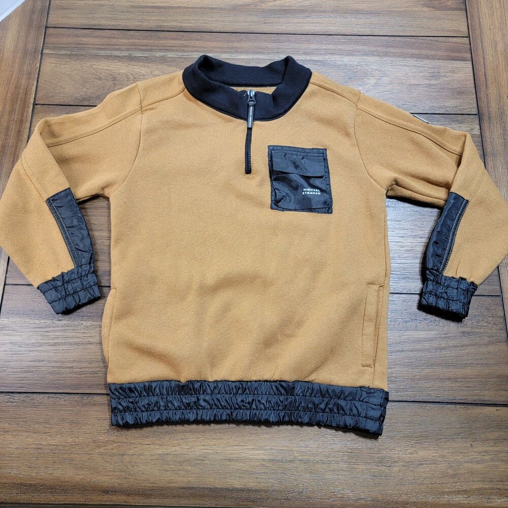 M Collection by Michael Strahan Quarter Zip Pullover Brown - Size Youth 7